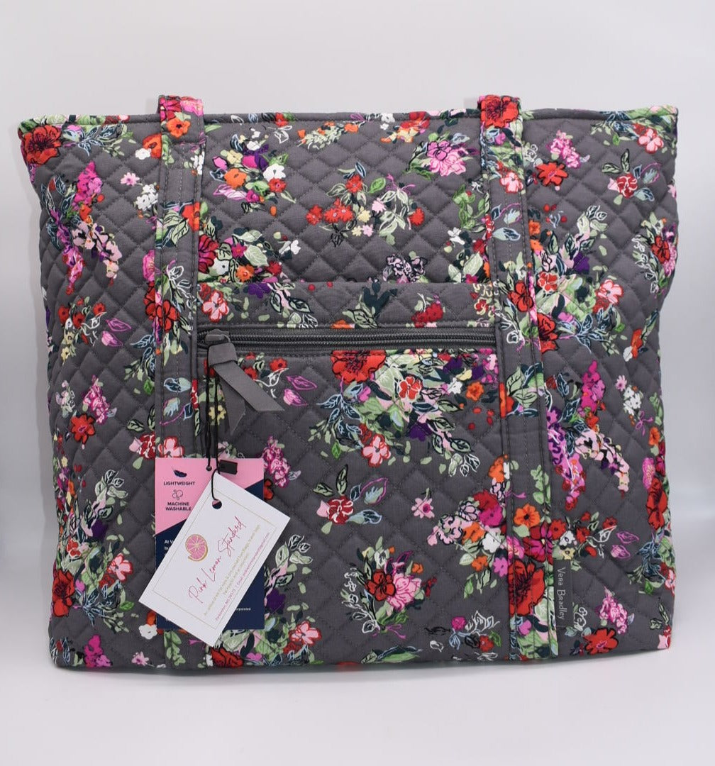 Vera Bradley Large Vera Tote Bag in "Hope Blooms" Pattern