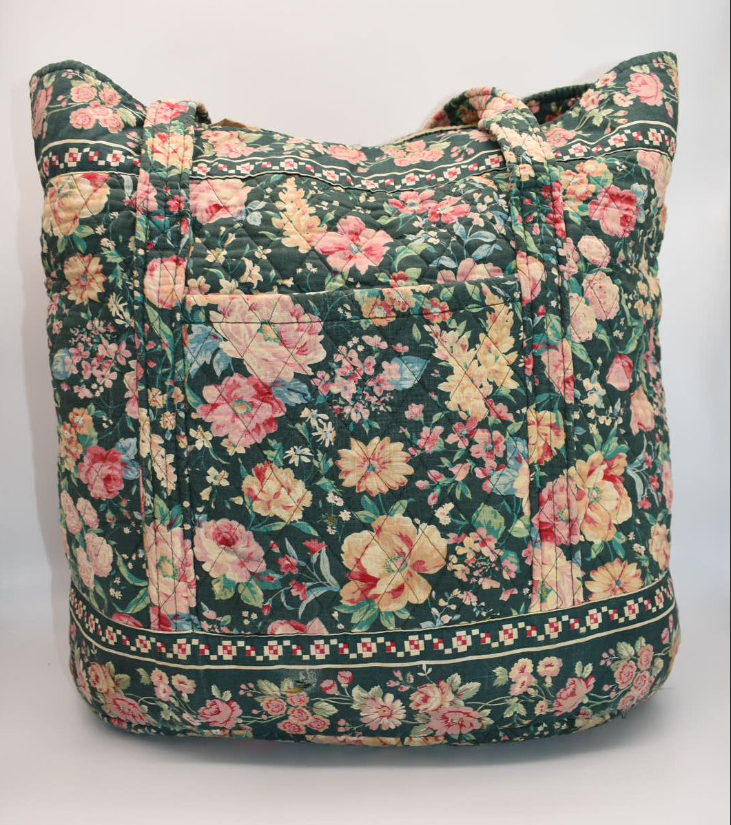 Vintage Vera Bradley Large Vera Tote Bag in "Springtime" Pattern