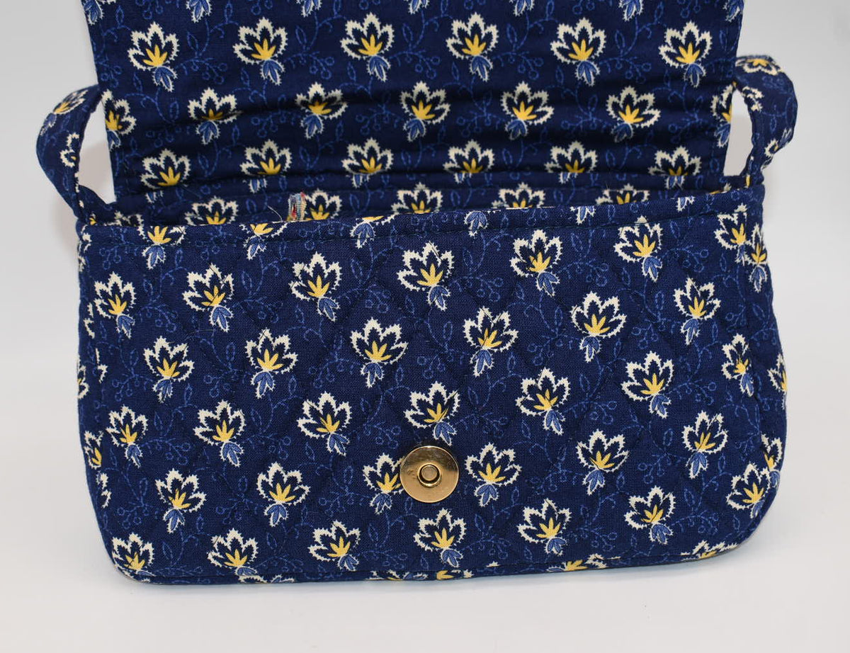 Vintage Vera Bradley Shoulder Bag in "Maison Blue" Pattern