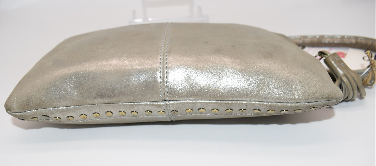 HOBO INTL Sable Whipstitch Tassel Wristlet in Granite Gray Leather