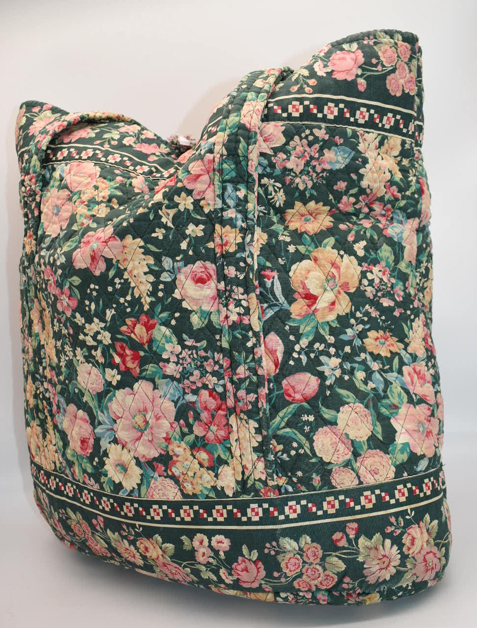 Vintage Vera Bradley Large Vera Tote Bag in "Springtime" Pattern