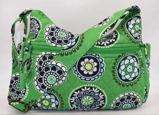 Vera Bradley On-the-Go Crossbody Bag in "Cupcakes Green" Pattern