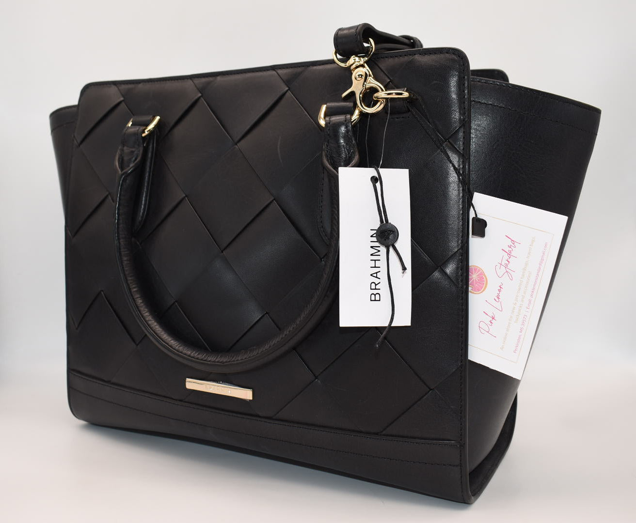Brahmin Aubree Satchel Bag in Black Vik