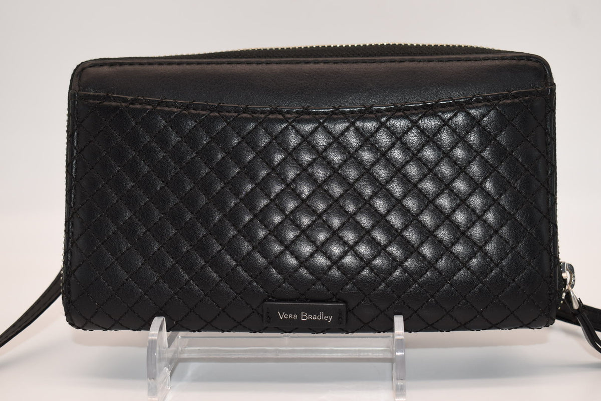 Vera Bradley Carryall "All Together" Leather Crossbody Bag / Wallet in Black