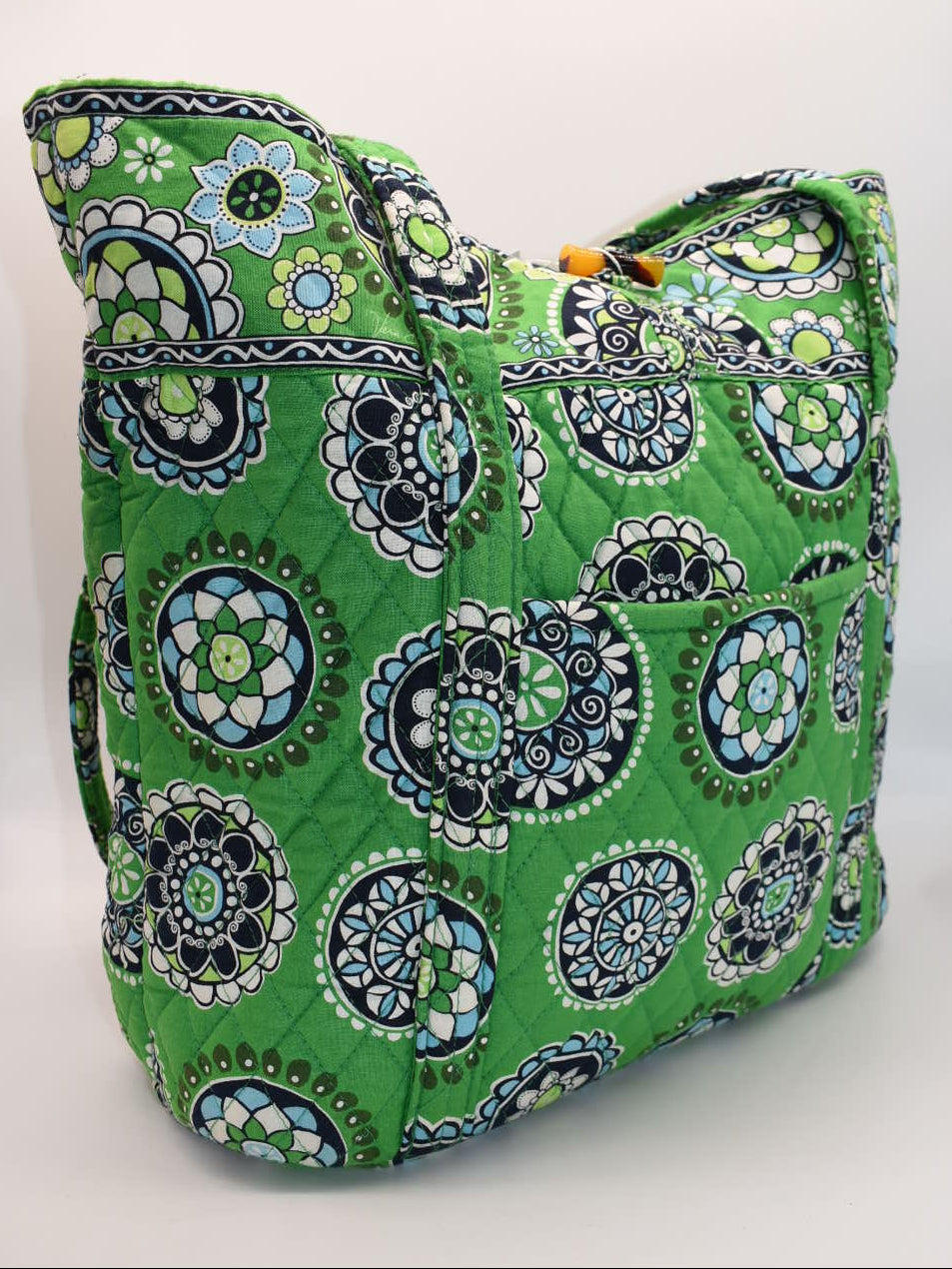 Vera Bradley Large Vera Tote Bag in "Cupcakes Green" Pattern