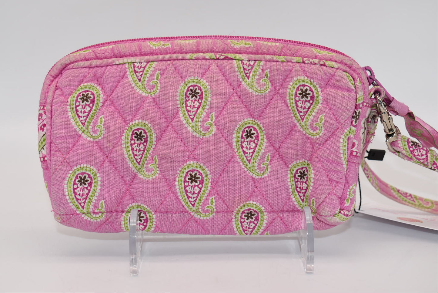 Vera Bradley Zip Top Wristlet Bag in "Bermuda Pink" Pattern