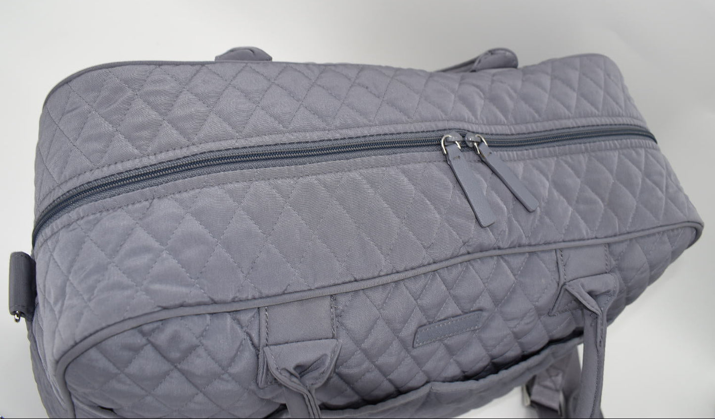 Vera Bradley Microfiber Weekender Travel Bag in Gray