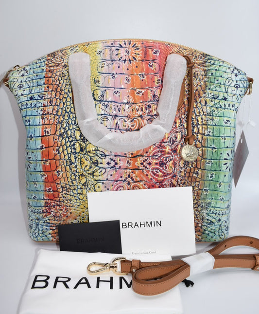 Brahmin Large Duxbury Satchel Bag in Multi Bandana