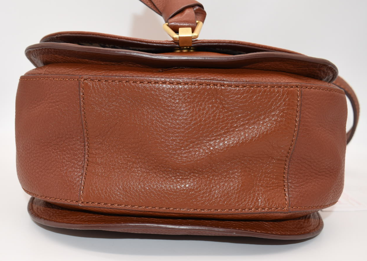 Vera Bradley Carson Leather Saddle Crossbody Bag in "Acorn"