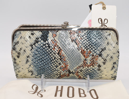 HOBO Lauren Leather Clutch Wallet in Blue Tempest