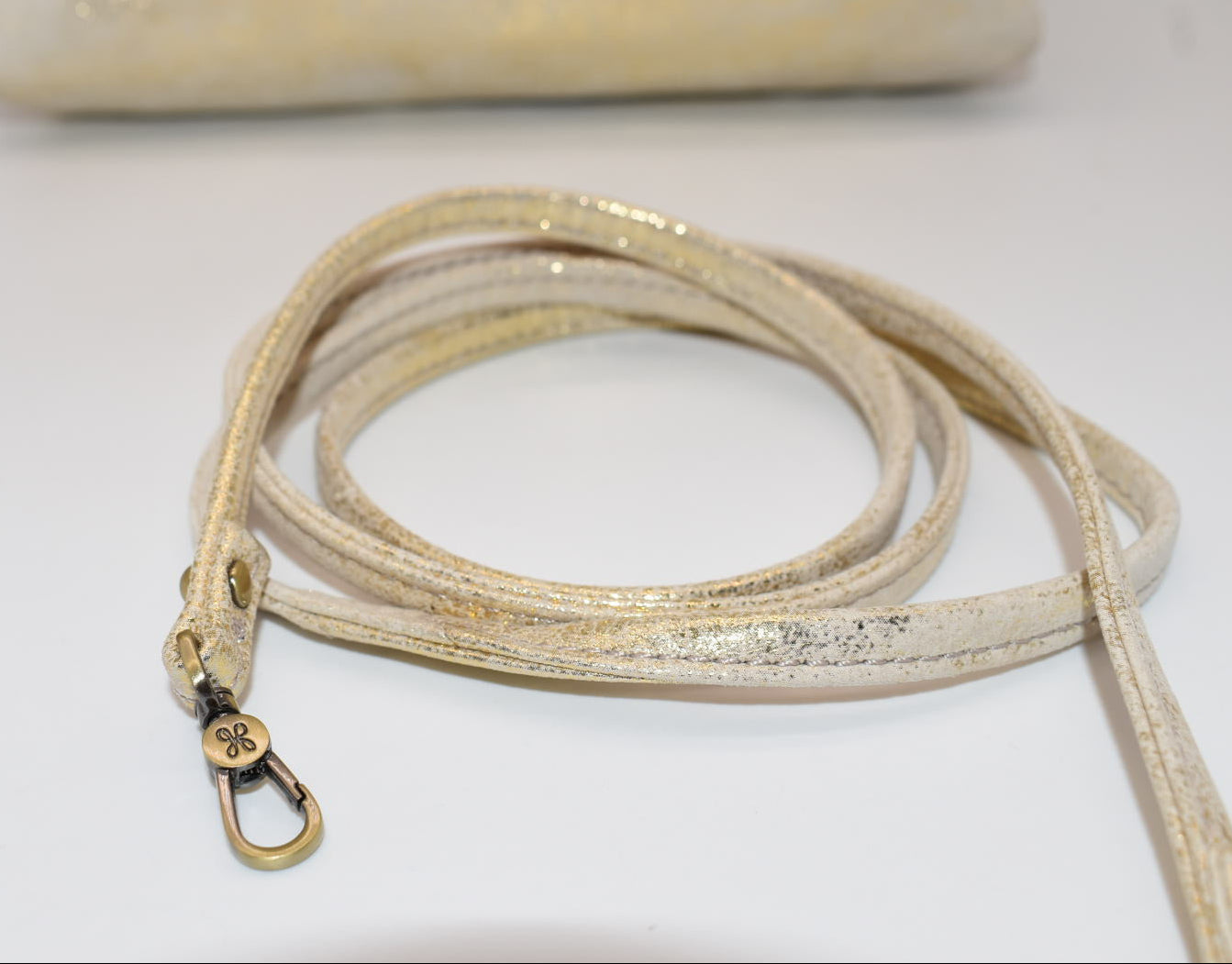 HOBO INTL Leather Convertible Crossbody Bag in Gold Leaf Shimmer