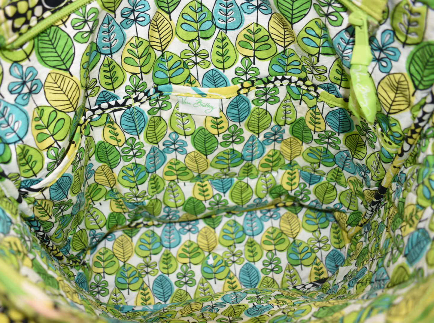 Vera Bradley "Go Around" Large Tote Bag in "Lime's Up" Pattern
