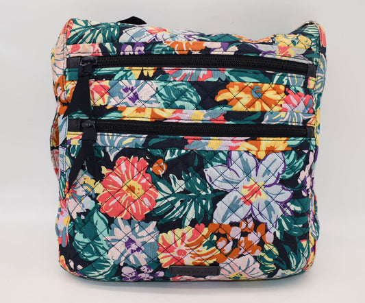 Vera Bradley Triple Zip Crossbody Bag in "Happy Blooms" Pattern