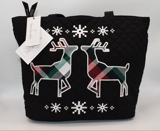 Vera Bradley Small Tote Bag in "Nordic Multi Plaid" Pattern