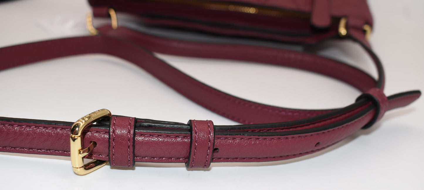 Vera Bradley Quilted Leather Molly Crossbody Bag in "Claret" Color
