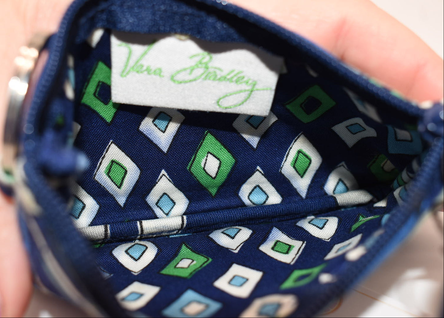 Vera Bradley Zip ID Case in "Mediterranean Blue " Pattern