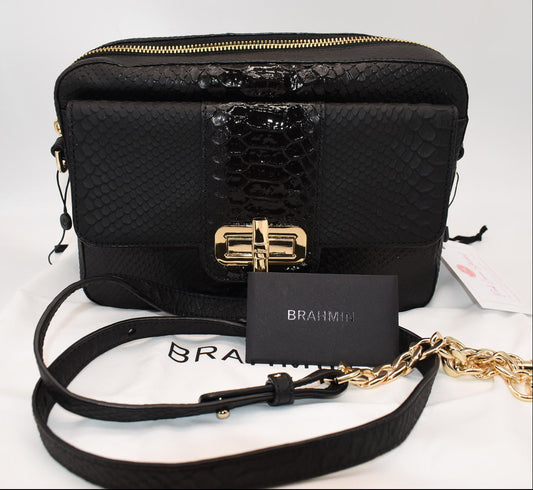 Brahmin Shea Crossbody Bag in Black Harkess