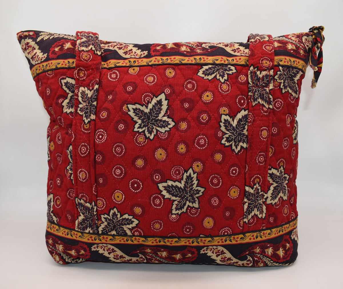 Vintage Vera Bradley Villager Tote Bag in "Red Coin -1999" Pattern