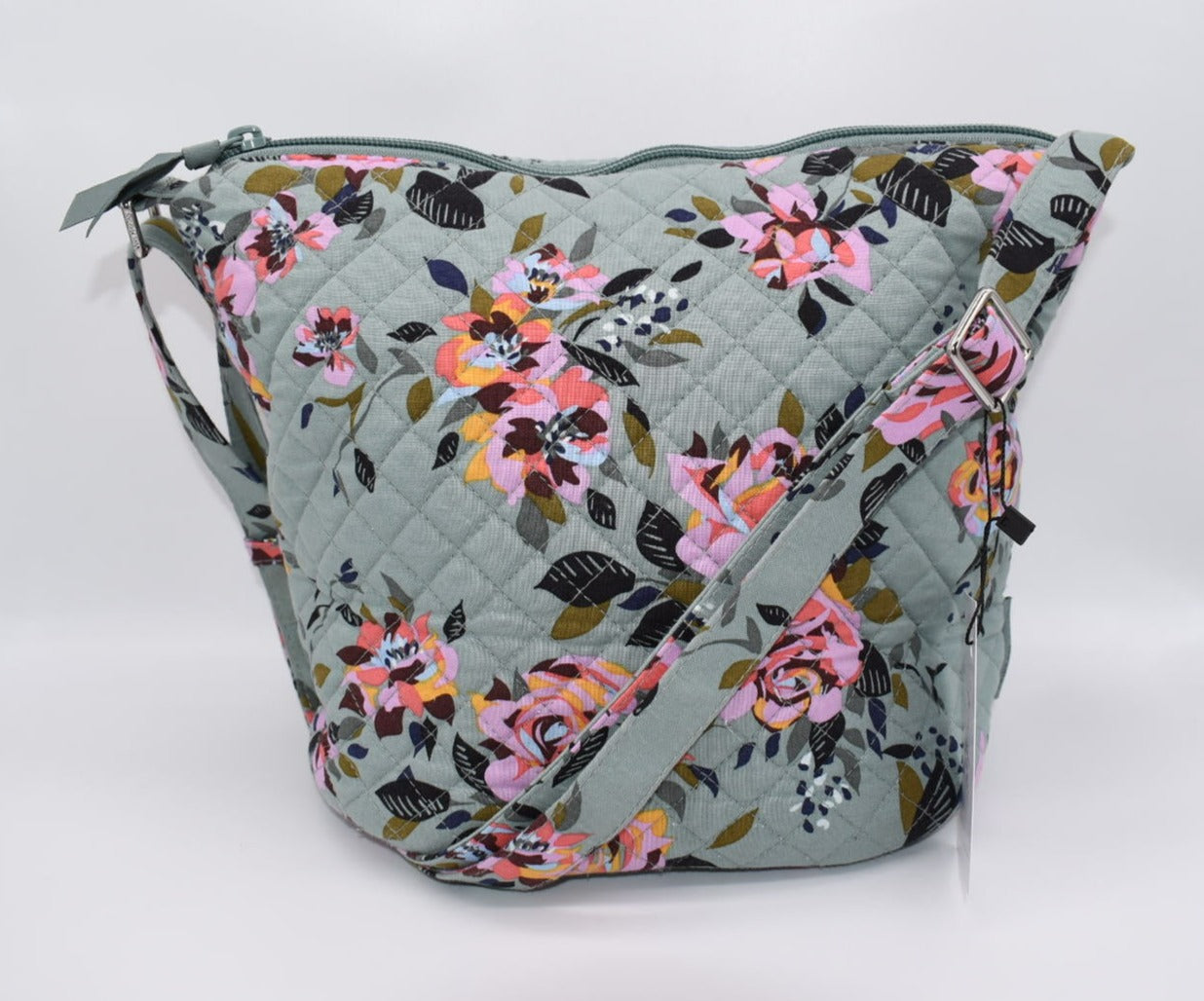 Vera Bradley Bucket Crossbody Bag in "Rosy Outlook" Pattern