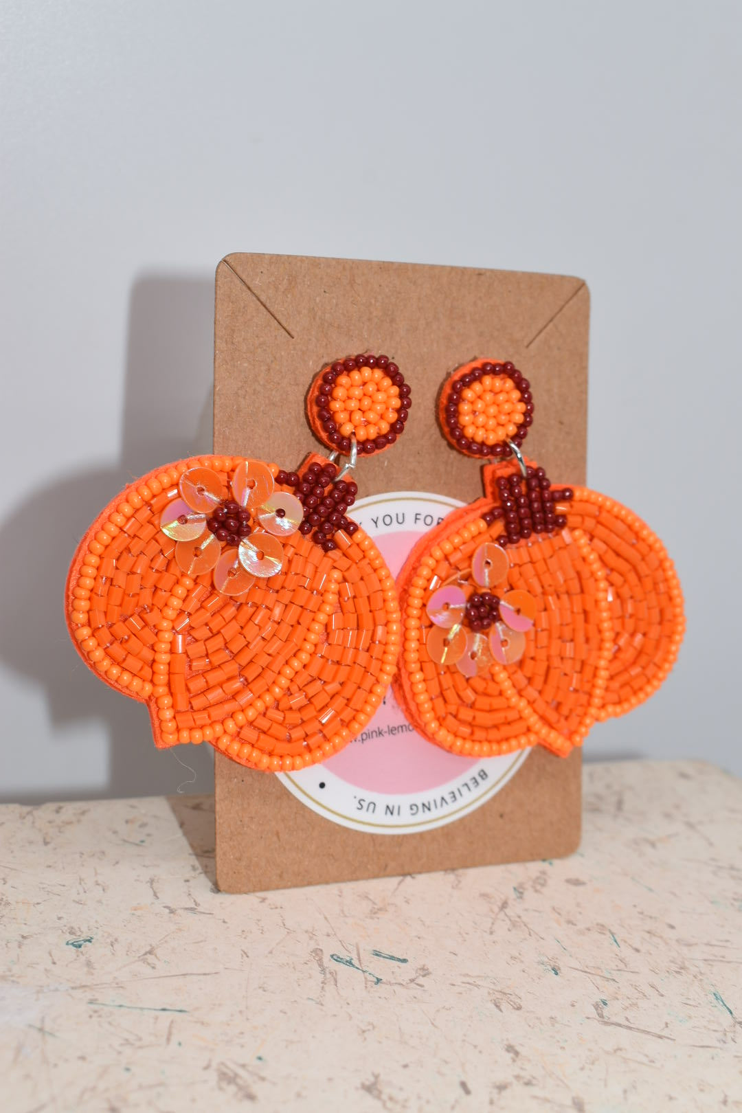 Statement Earrings: Sweet Pumpkin (Thanksgiving) Beaded Earrings