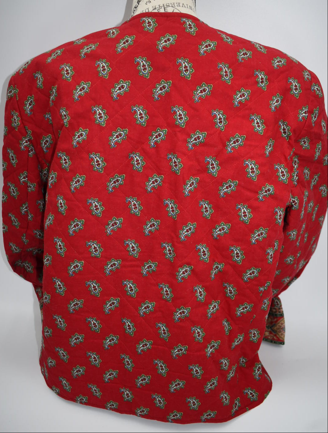 Vintage Vera Bradley Large Quilted Jacket in "Red- Fall 1991" Pattern