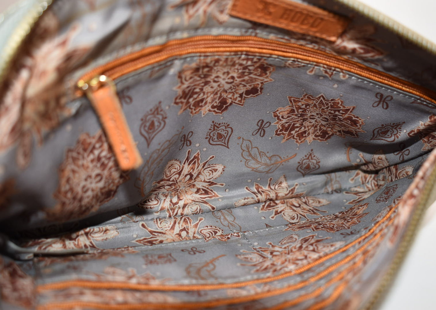 HOBO INTL Sable Whipstitch Tassel Wristlet in Granite Gray Leather