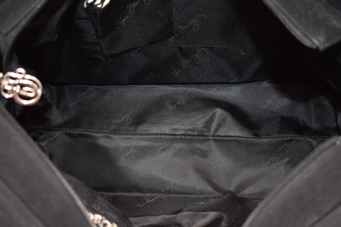 Vera Bradley Large Quilted Microfiber Satchel Bag in Black