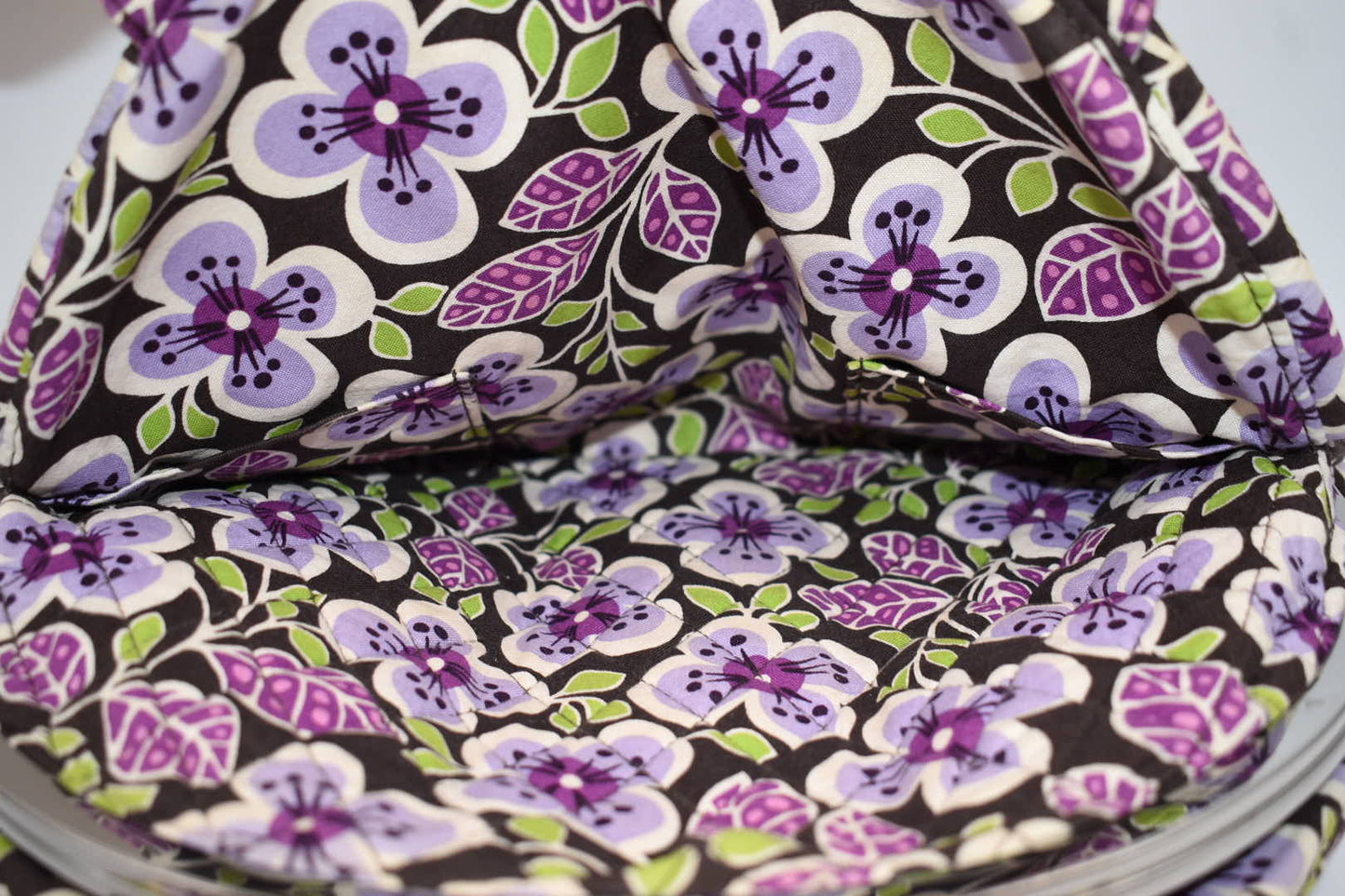 Vera Bradley Eloise Frame Satchel Bag in "Plum Petals" Pattern