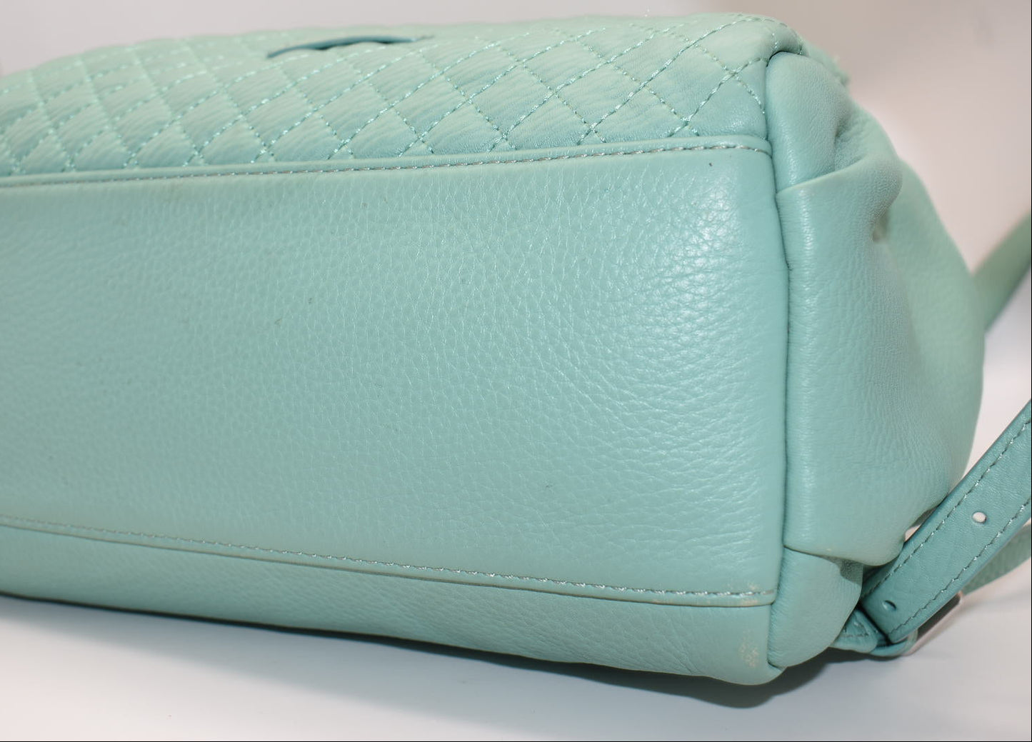 Vera Bradley Leather Carryall Backpack in Mint Green