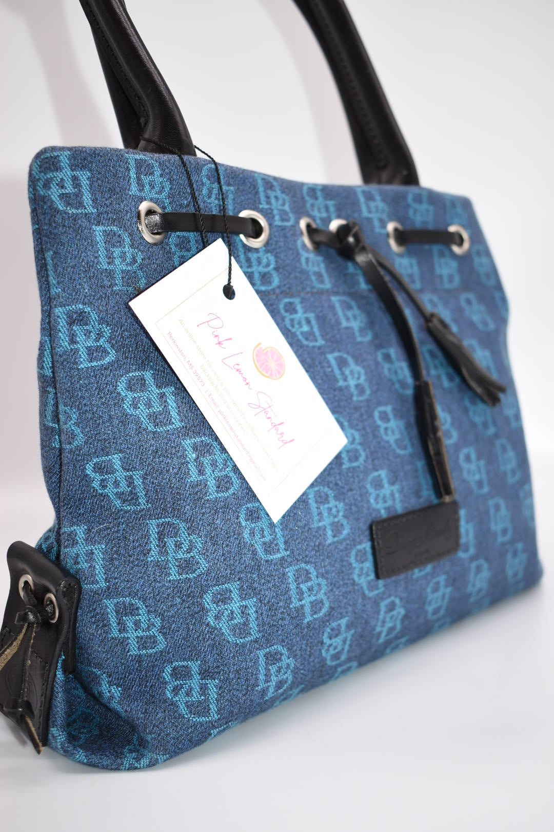 Dooney & Bourke Tassel Tote Bag in Logo Blue on Blue