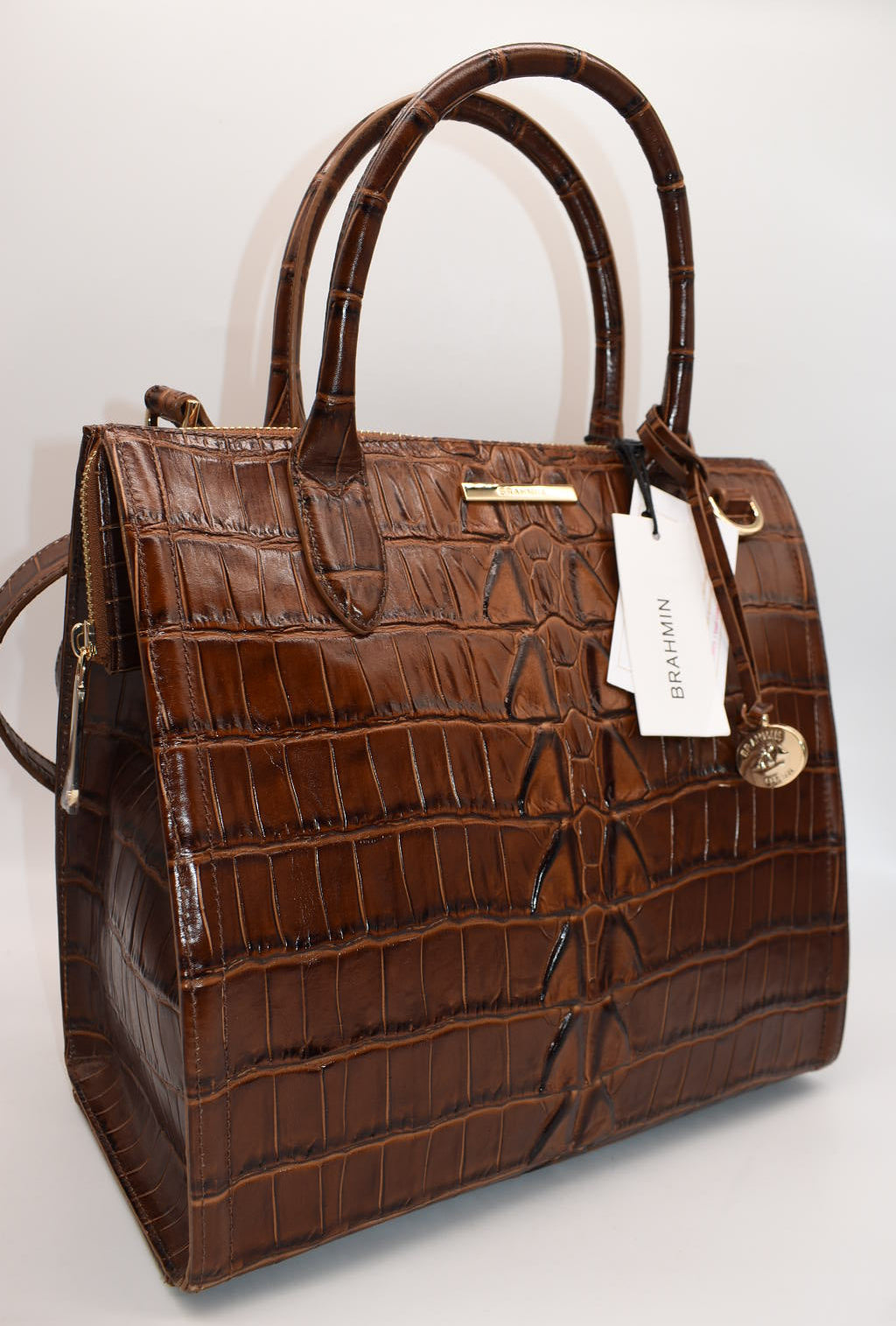 Brahmin Caroline Satchel Bag in Chestnut Marana