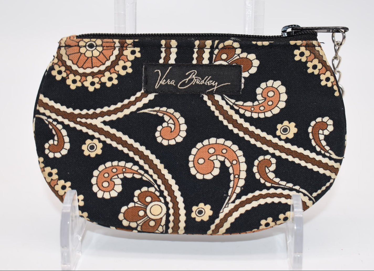 Vera Bradley Clip Zip ID Case in "Caffe' Latte" Pattern