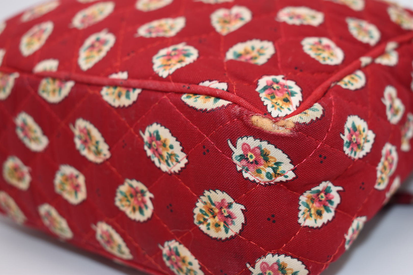 Vintage Vera Bradley East West Crossbody Bag in "Red Leaf - 1997" Pattern