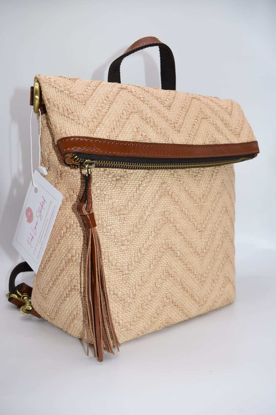 Patricia Nash Luzille Backpack in Natural Zig Zag Woven
