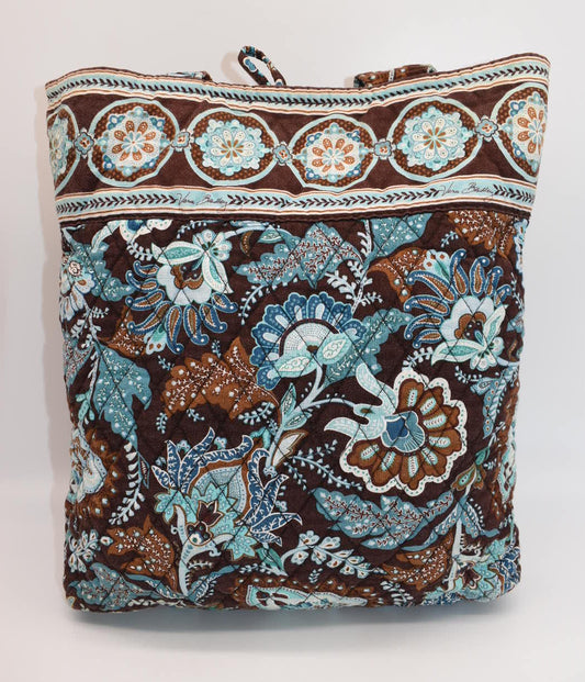 Vera Bradley Quilted Cotton Everyday Tote Bag in "Java Blue" Pattern