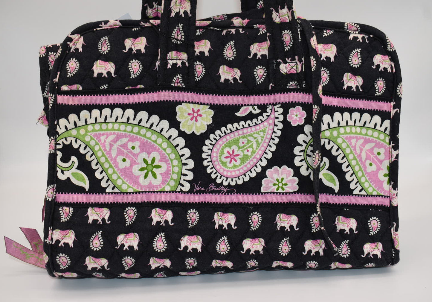 Vera Bradley Travel Cosmetic & Toiletry Organizer in "Pink Elephants" Pattern