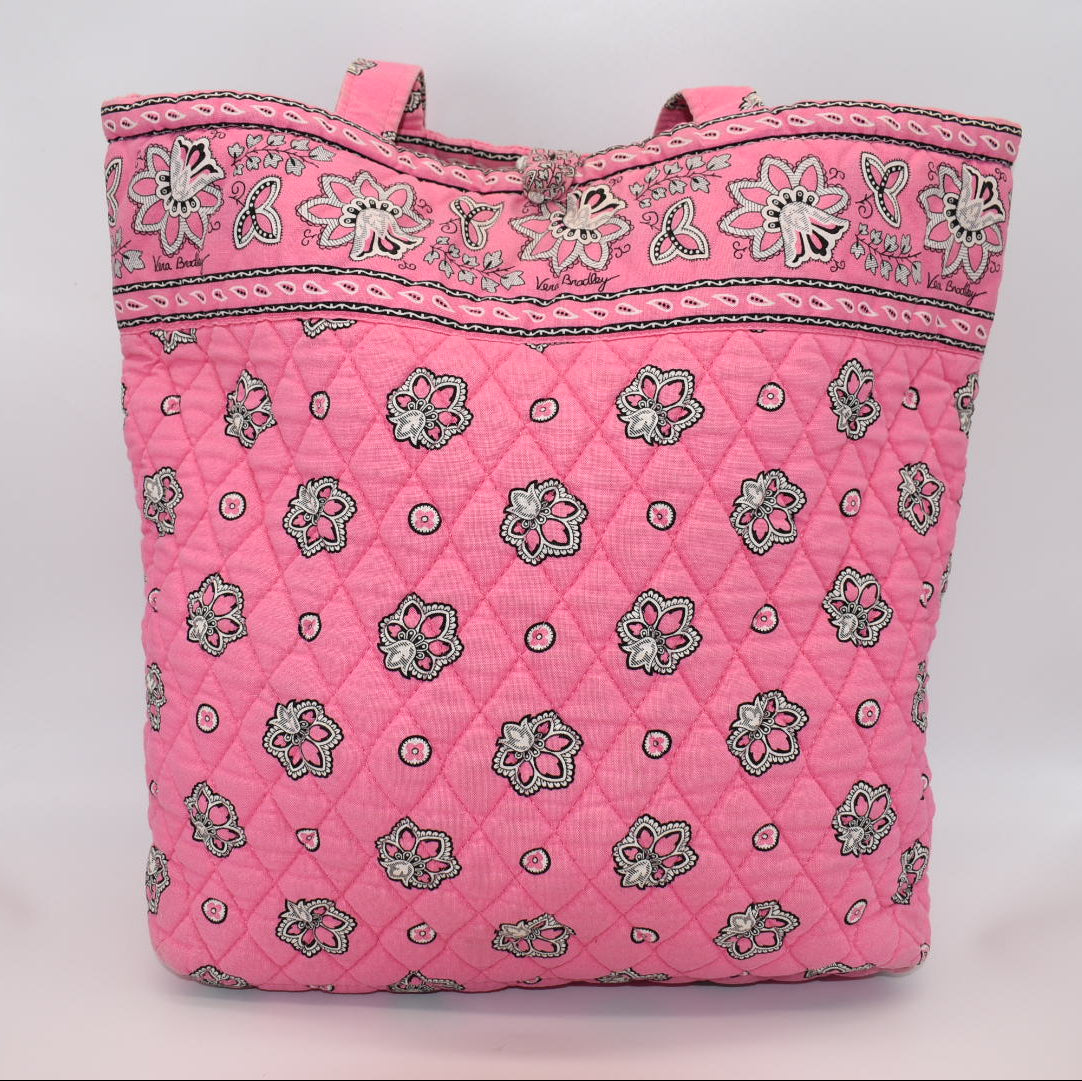 Vera Bradley Quilted Cotton Everyday Tote Bag in "Pink Bandana" Pattern