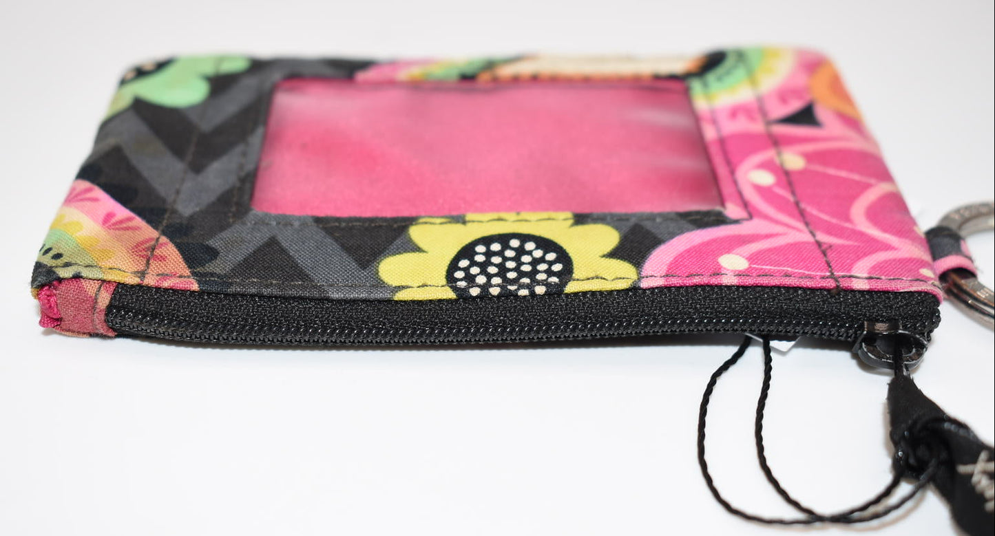 Vera Bradley Zip ID Case in "Ziggy Zinnia" Pattern