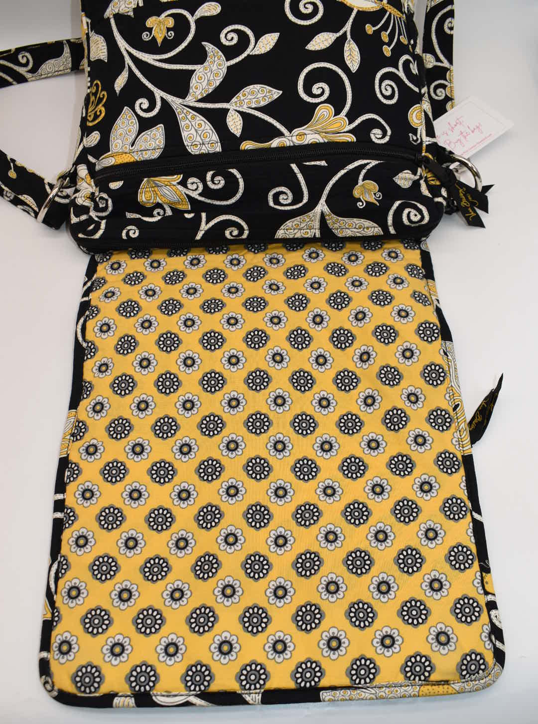 Vera Bradley Mailbag Crossbody Bag in "Yellow Bird" Pattern