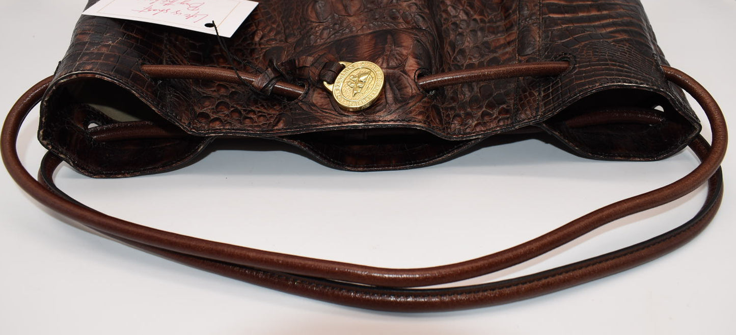 Vintage Brahmin Leather Shoulder Bucket Bag