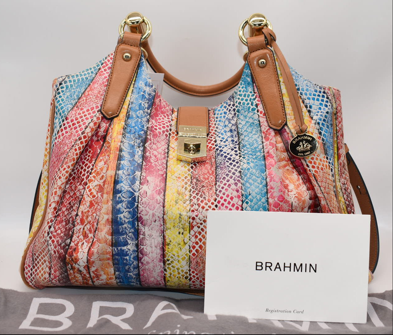 Brahmin Elisa Hobo Satchel Bag in "Dove Coronado"