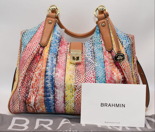 Brahmin Elisa Hobo Satchel Bag in "Dove Coronado"