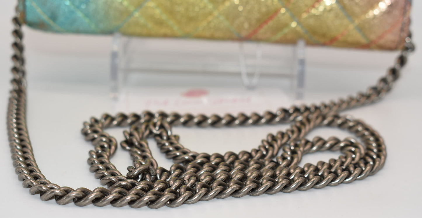 Kurt Geiger Brixton Metallic Rainbow Wallet on a Chain
