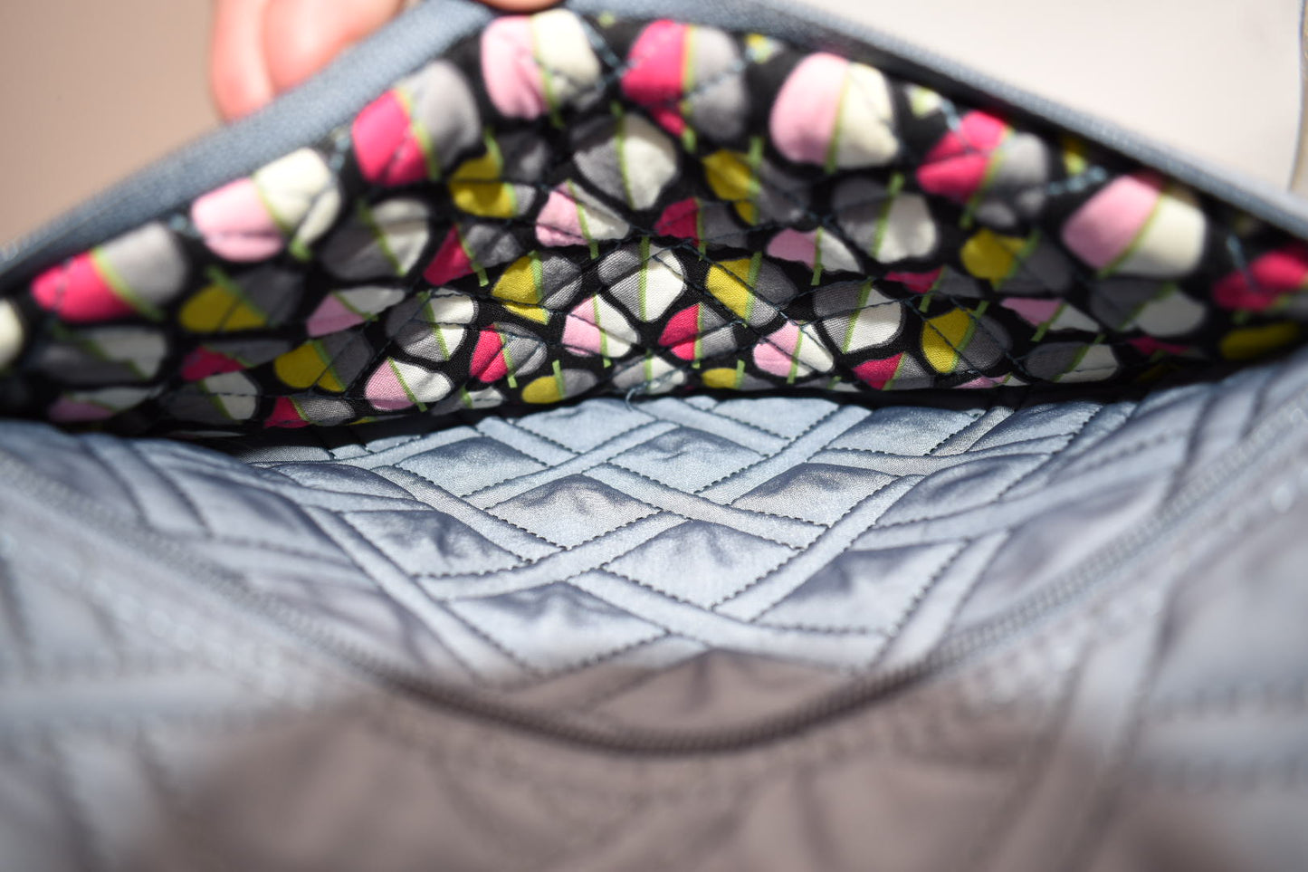Vera Bradley Microfiber Campus Backpack in Gray
