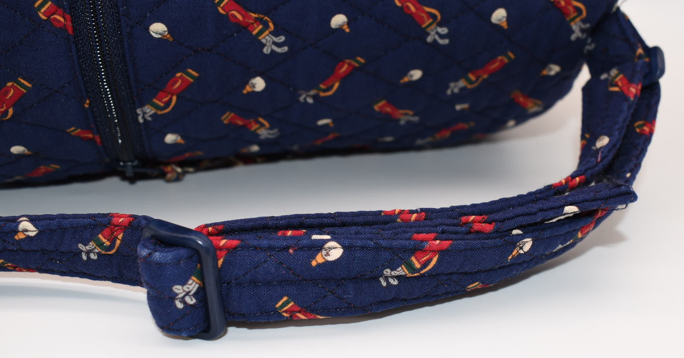 Vintage Vera Bradley Drawstring Sling Bag in "Golf Navy - 1995" Pattern