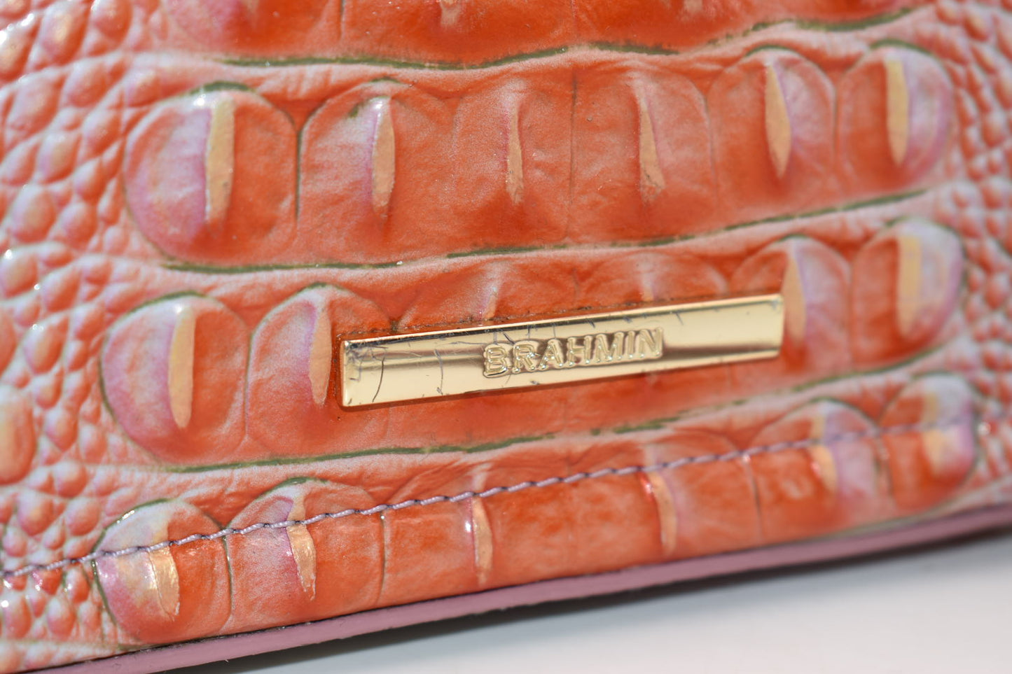 Brahmin Small Ashlee Satchel Bag in Flirty Ombre Melbourne