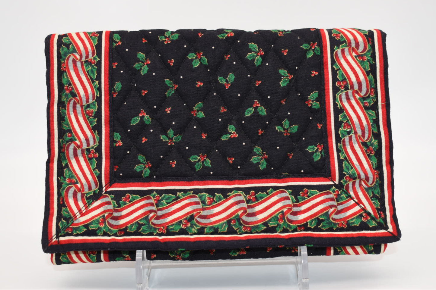 Vintage Vera Bradley Elite Crossbody Bag in "Holly & Ribbons" Pattern