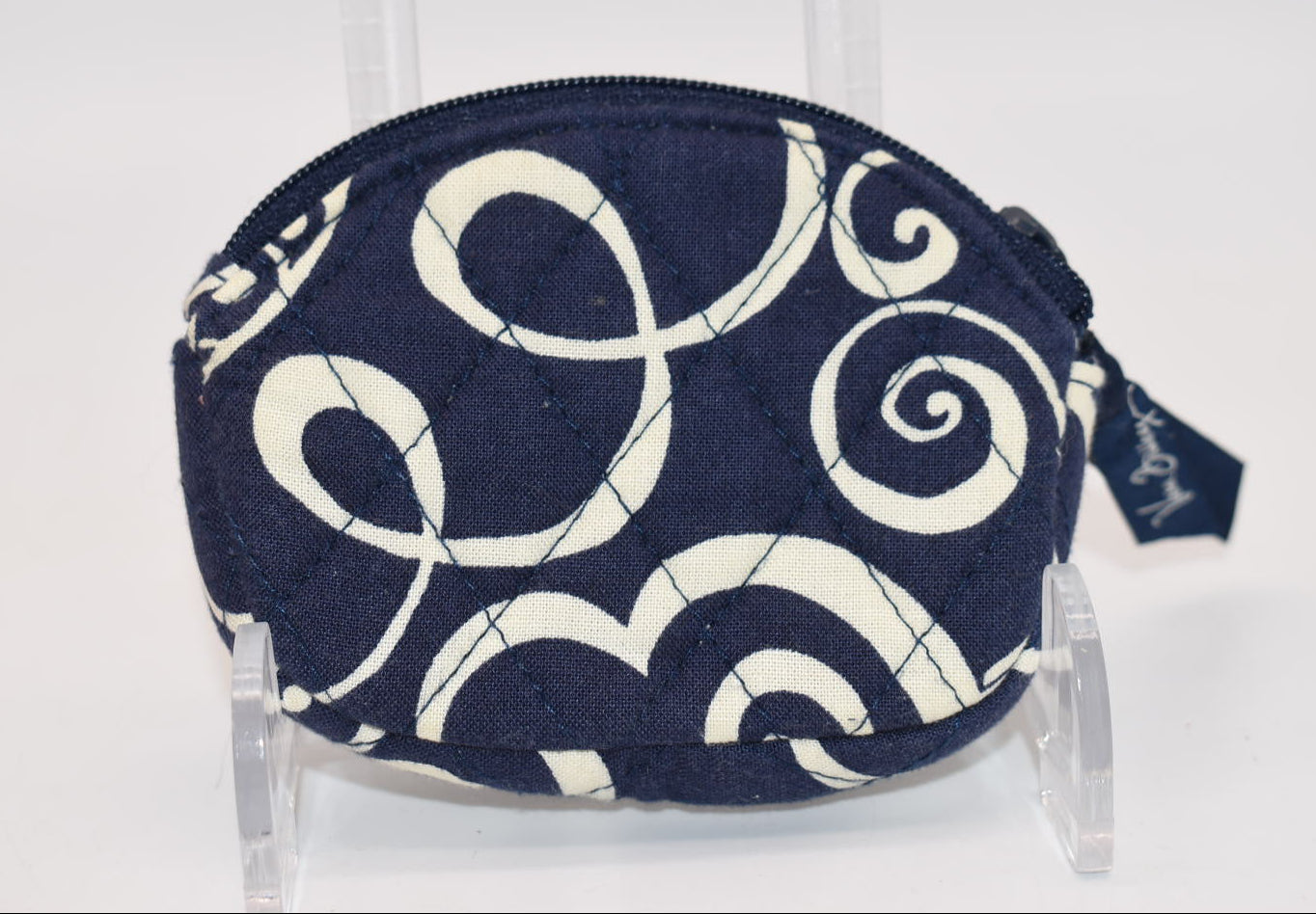Vera Bradley Button Coin Purse in "Twirly Bird - Navy" Pattern