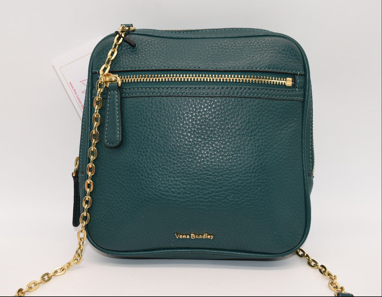 Vera Bradley Elena Leather Crossbody Bag in "Forest  Green"