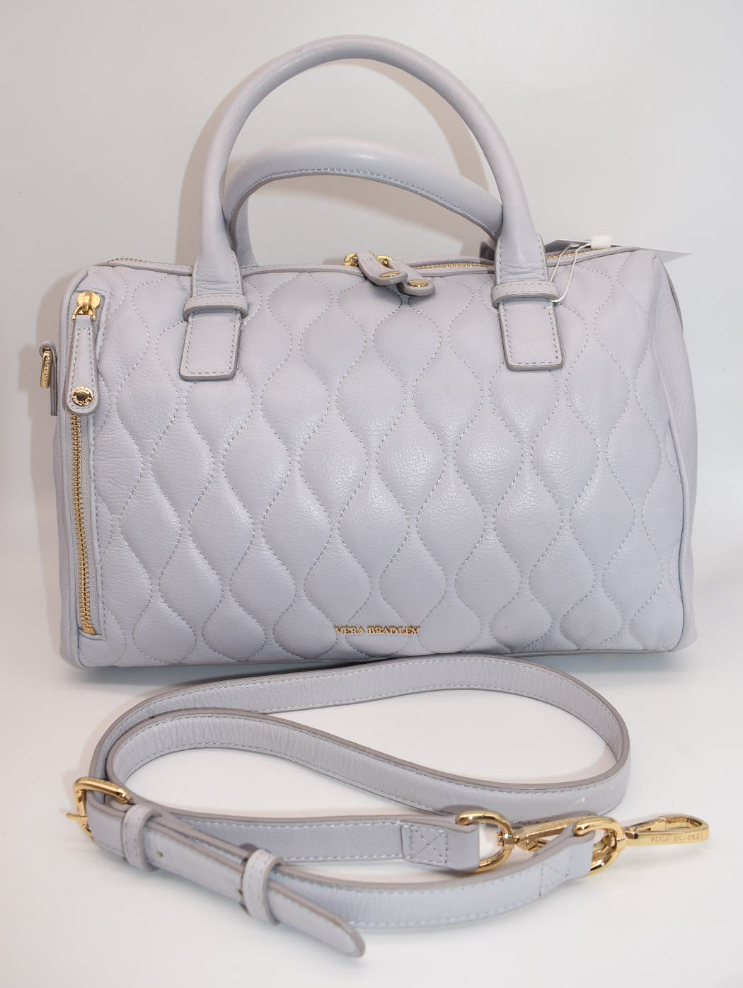 Vera Bradley Quilted Leather Marlo Satchel Bag in Ice Blue